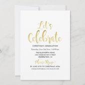 2025 Afstuderen Gold Script Photo Collage Party Kaart (Achterkant)