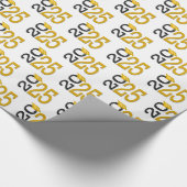 2025 Afstuderen Goud en Zwart Cadeaupapier (Hoek)