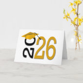 2025 Afstuderen Goud en Zwart Kaart (Gele Bloem)