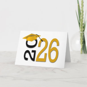 2025 Afstuderen Goud en Zwart Kaart