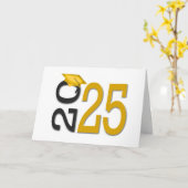 2025 Afstuderen Goud en Zwart Kaart (Gele Bloem)
