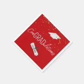 2025 Afstuderen Gouden Confetti en Pet Servet (Hoek)