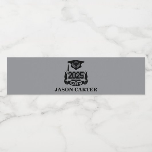 2025 Afstuderen Graduation Party Law School Waterfles Etiket (Enkel label)