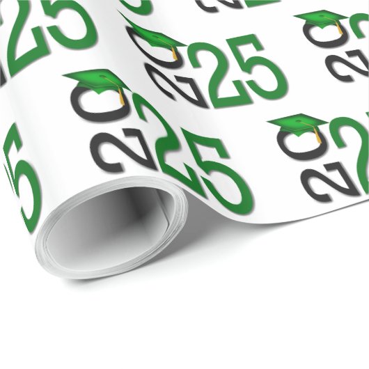 2025 Afstuderen Groen en Zwart Cadeaupapier (Rol Hoek)