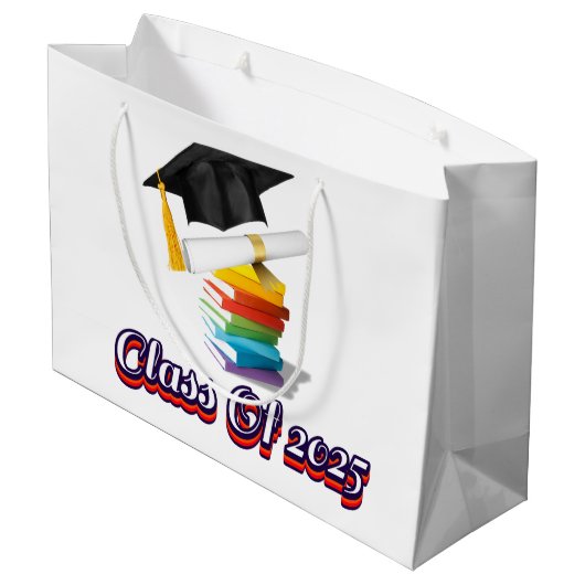 2025 Afstuderen Grote Geschenktas Groot Cadeauzakje (Achterkant Gekanteld)