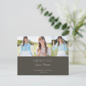 2025 Afstuderen Handtekening Naam 3-Foto Afstudere Briefkaart (Staand voorkant)