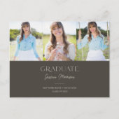 2025 Afstuderen Handtekening Naam 3-Foto Afstudere Briefkaart (Voorkant)