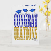 2025 Afstuderen in blauw en goud Kaart (Gele Bloem)