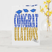2025 Afstuderen in blauw en goud Kaart (Gele Bloem)