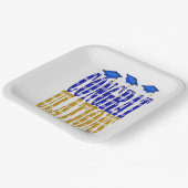 2025 Afstuderen in blauw en gouden schoolkleuren Papieren Bordje (Gebogen)