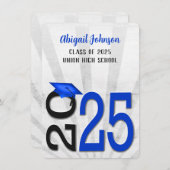 2025 Afstuderen in blauwe en zwarte schoolkleuren Kaart (Voorkant / Achterkant)