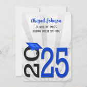 2025 Afstuderen in blauwe en zwarte schoolkleuren Kaart (Voorkant)