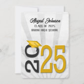 2025 Afstuderen in gouden en zwarte schoolkleuren Kaart (Voorkant)