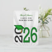 2025 Afstuderen in groene en zwarte schoolkleuren Kaart (Staand voorkant)