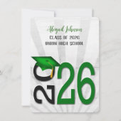 2025 Afstuderen in groene en zwarte schoolkleuren Kaart (Voorkant)