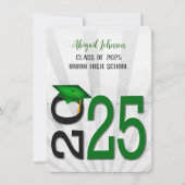 2025 Afstuderen in groene en zwarte schoolkleuren Kaart (Voorkant)