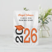 2025 Afstuderen in Oranje en zwarte schoolkleuren Kaart (Staand voorkant)
