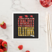 2025 Afstuderen in rode en gouden schoolkleuren Servet (Insitu)