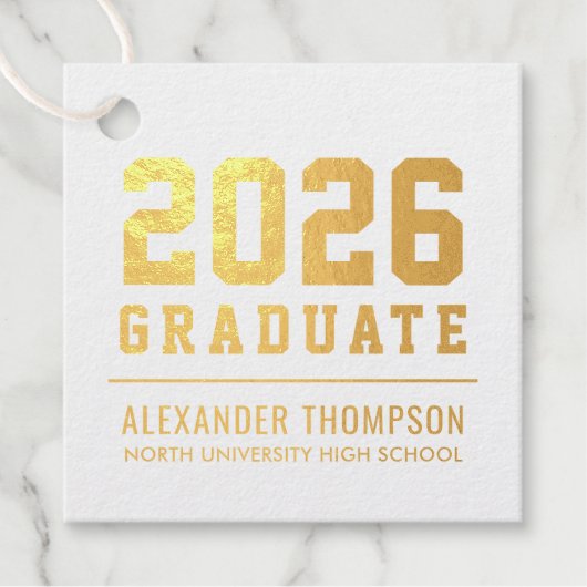 2025 Afstuderen Moderne Graduation Party Folie Bedankjes Labels (Voorkant)