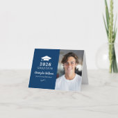 2025 Afstuderen Navy Afstuderen Foto Bedankkaart (Voorkant)