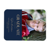 2025 Afstuderen Navy Blue & Gold Afstudeerder Magneet (Horizontaal)
