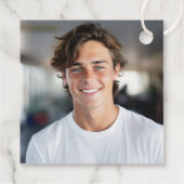 2025 Afstuderen Navy Blue Modern Graduation Party Bedankjes Labels (Achterkant)