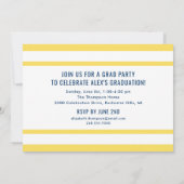 2025 Afstuderen Navy Yellow Graduation Party Foto Kaart (Achterkant)