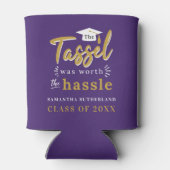 2025 Afstuderen Paarse kwastje was de moeite waard Blikjeskoeler (Achterkant)