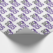 2025 Afstuderen Paarse Pet op zwart Cadeaupapier (Hoek)