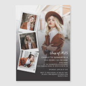 2025 Afstuderen Photo Collage Open House Party Magnetische Uitnodiging (Voorkant)