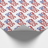 2025 Afstuderen rood en blauw Cadeaupapier (Hoek)
