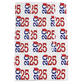 2025 Afstuderen rood en blauw Medium Cadeauzakje (Achterkant)