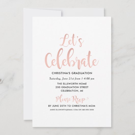 2025 Afstuderen Roos Gold Script Photo Collage Par Kaart (Achterkant)