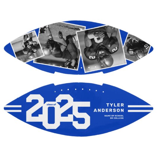 2025 Afstuderen Senior 4 Foto Blauw American Football (Panelen)