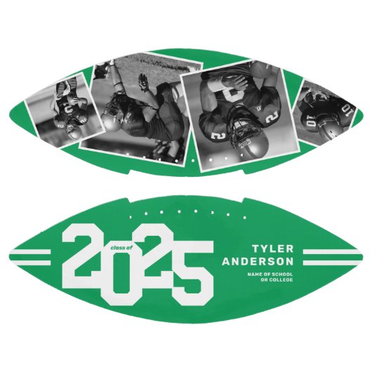 2025 Afstuderen Senior 4 Foto Groen American Football (Panelen)