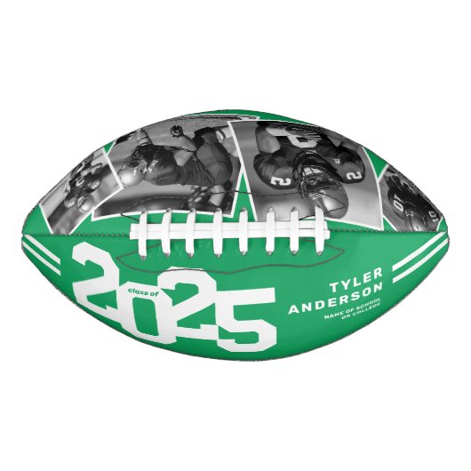 2025 Afstuderen Senior 4 Foto Groen American Football (Voorkant)