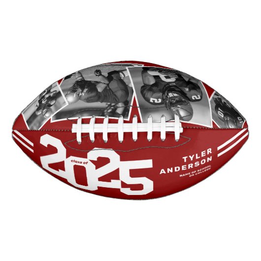 2025 Afstuderen Senior 4 Foto Rood American Football (Voorkant)