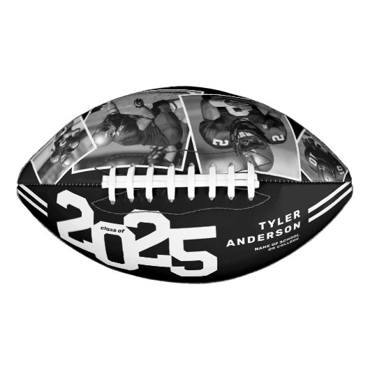 2025 Afstuderen Senior 4 Foto Zwart American Football (Voorkant)