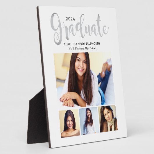 2025 Afstuderen Silver Script 4 Fotocollage Fotoplaat (Zijkant)