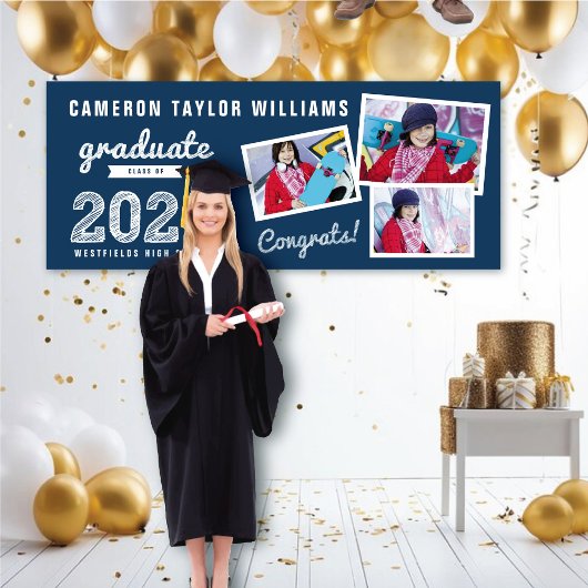 2025 Afstuderen Sketch Three Photo Graduation Part Spandoek