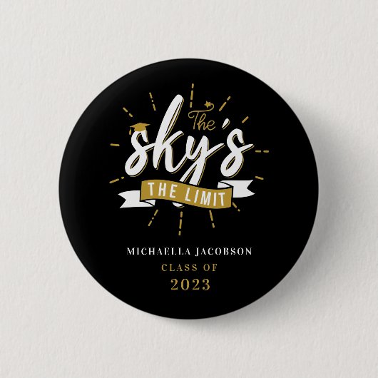 2025 Afstuderen The Sky's The Limit Custom Ronde Button 5,7 Cm (Voorkant)