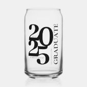 2025 Afstuderen Trendy Zwart Afstuderen Blikvorm Glas (Voorkant)