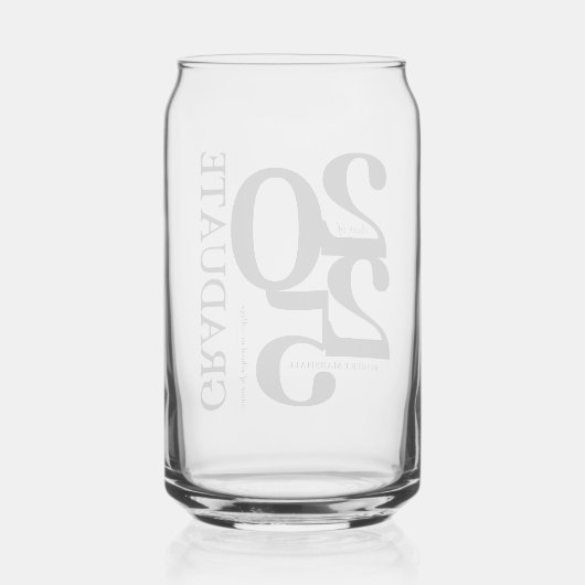 2025 Afstuderen Trendy Zwart Afstuderen Blikvorm Glas (Achterkant)