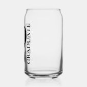 2025 Afstuderen Trendy Zwart Afstuderen Blikvorm Glas (Links)