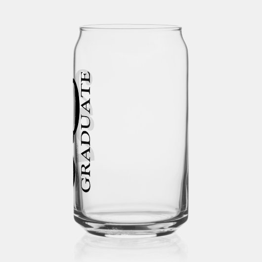 2025 Afstuderen Trendy Zwart Afstuderen Blikvorm Glas (Links)