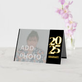 2025 Afstuderen Uitnodiging Zwart Gevouwen Folie K (Orchidee)