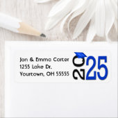 2025 Afstuderen Zwart en Blauw School Kleuren Etiket (Insitu)