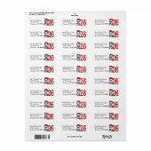 2025 Afstuderen zwart en rood Schoolkleuren Etiket (Full Sheet)