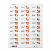 2025 Afstuderen Zwart en Sinaasappel Schoolkleuren Etiket (Full Sheet)