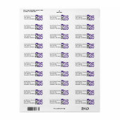 2025 Afstuderen Zwarte en Paarse Schoolkleuren Etiket (Full Sheet)